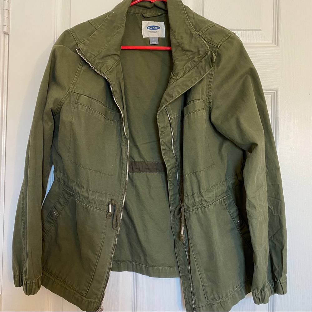 green utility jacket